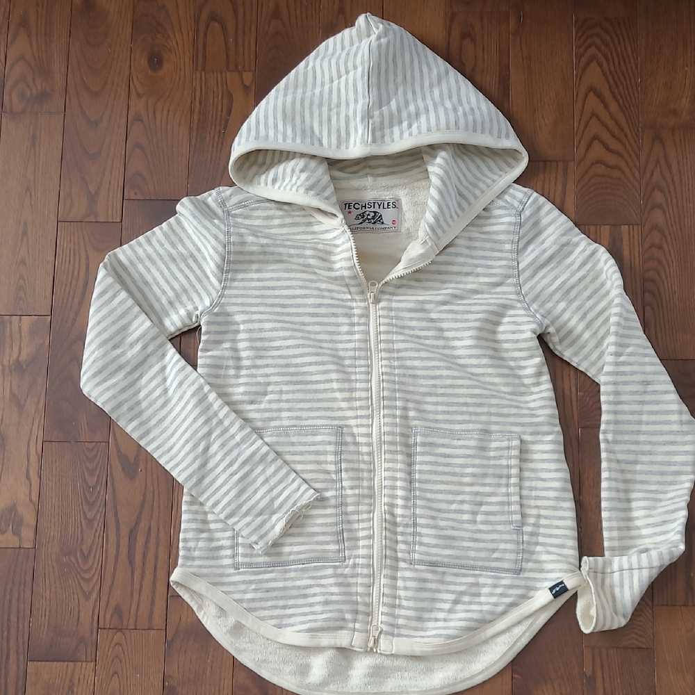 NEW Techstyles Striped Hoodie with zipper size S